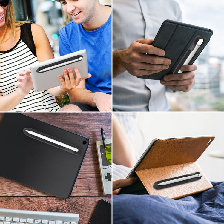AhaStyle PT112 For Apple Pencil 1 / 2 Handwritten Pen Silicone Storage Groove Magnetic Silicone Pen Holder(Black) - free shipping - PMC Jewellery - Order now!