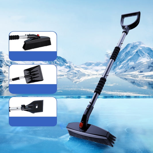 3-in-1 Car Snow Shovel Brush Kit Stainless Steel Retractable Ice Scraper(Black) - Ice Scraper by PMC Jewellery | Online Shopping South Africa | PMC Jewellery | Buy Now Pay Later Mobicred