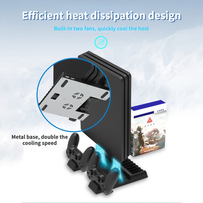 For PS4/PS4 Pro/PS4 Slim Host iplay Dual-seat Charging Multi-function Cooling Base Storage Bracket(Black) - Holder by iplay | Online Shopping South Africa | PMC Jewellery | Buy Now Pay Later Mobicred