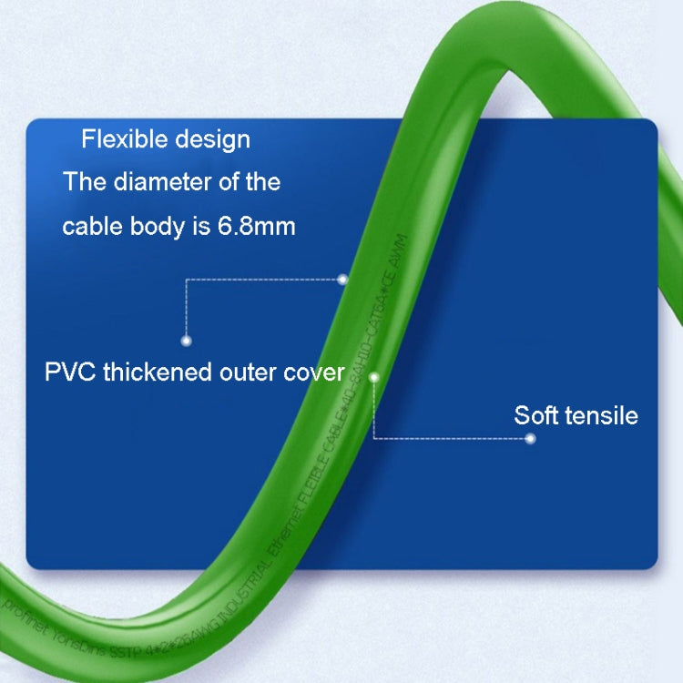 12m CAT6 Double Shielded Gigabit Industrial Cable Vibration-Resistant And Highly Flexible Drag Chain Cable - Lan Cable and Tools by PMC TechLife | Online Shopping South Africa | PMC TechLife