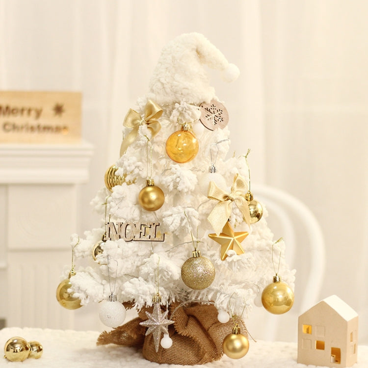 50cm LED Desktop Flocked Mini Christmas Tree Christmas Tree Ornaments Christmas Decorations(White) - Trees by PMC TechLife | Online Shopping South Africa | PMC TechLife