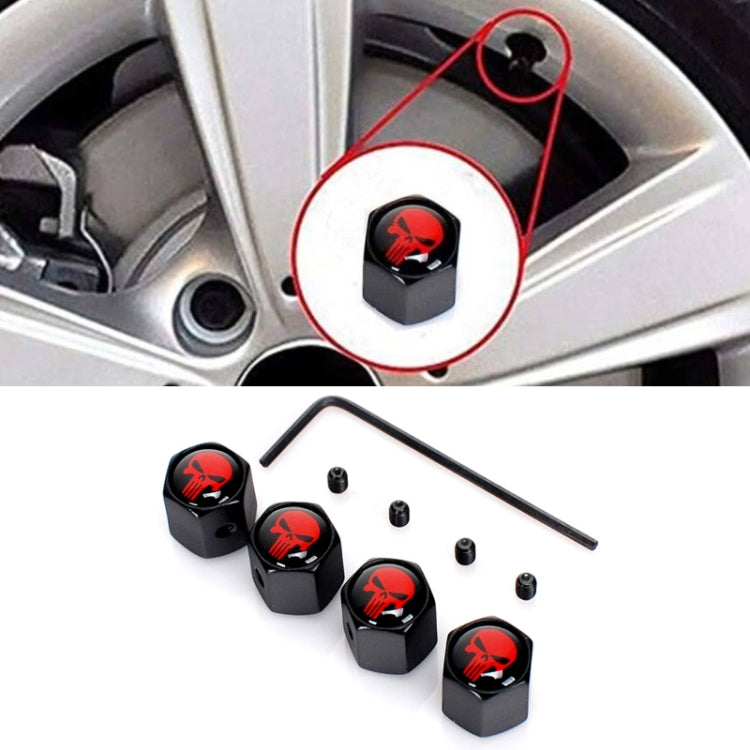 4pcs/set Skull Anti-theft Valve Personalised Conversion Cap(Red) - Tire Valve Caps by PMC Jewellery | Online Shopping South Africa | PMC Jewellery | Buy Now Pay Later Mobicred