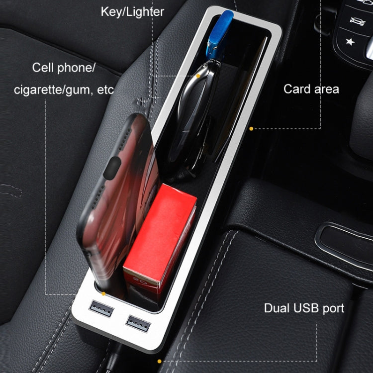 Car Seat Gap Storage Box with 2 USB Charging Port, Color:  Principal Driver Red - Stowing Tidying by PMC Jewellery | Online Shopping South Africa | PMC Jewellery | Buy Now Pay Later Mobicred