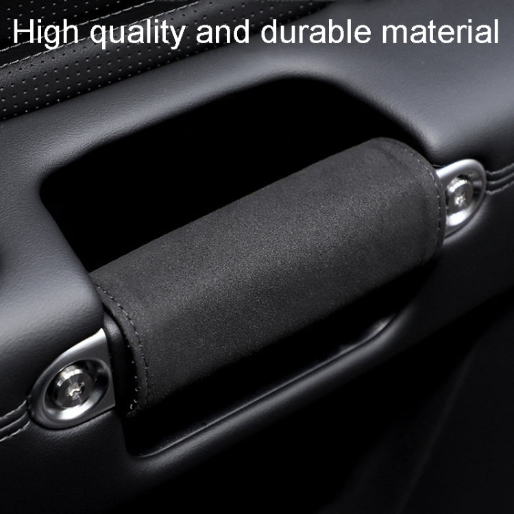 1pair Car Door Handle Decorative Anti-Scratch Cover Car Slippery Leather Inner Door Handle Protective Cover(Black) - Car Interior Mouldings by PMC Jewellery | Online Shopping South Africa | PMC Jewellery | Buy Now Pay Later Mobicred