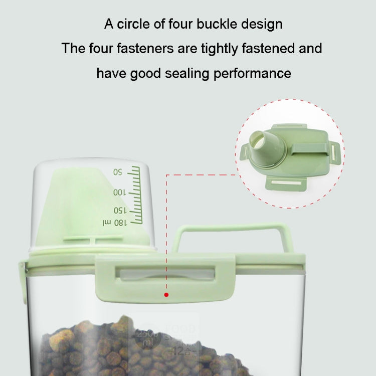 2.5L Pet Food Storage Bucket 4 Snap Dog Food Moisture Proof Sealed Storage Tank(Beige) - Storage Boxes by PMC TechLife | Online Shopping South Africa | PMC TechLife