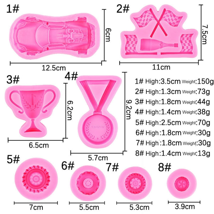 Sports Car Trophy Medal Tire Silicone Mold Glue Plaster Candle Baking Decorative Mold, Specification: A799 - free shipping - PMc TechLife - Order now!