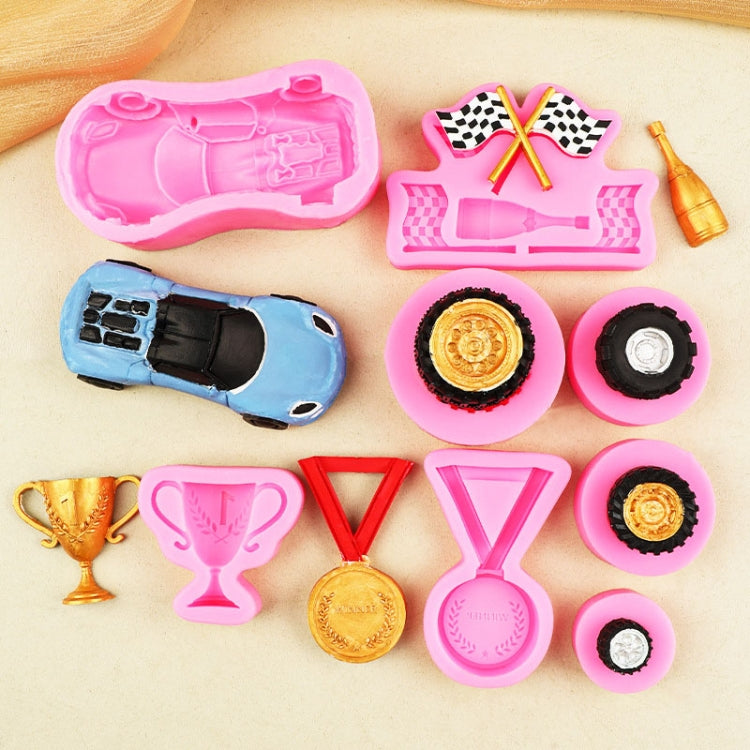 Sports Car Trophy Medal Tire Silicone Mold Glue Plaster Candle Baking Decorative Mold, Specification: A798 - free shipping - PMc TechLife - Order now!