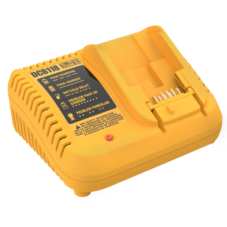 DCB118 For Dewalt 12V-20V Electric Tool Battery Charger, Plug: UK (Yellow) - Electric Saws & Accessories by PMC Jewellery | Online Shopping South Africa | PMC Jewellery