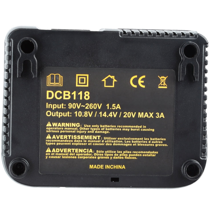 DCB118 For Dewalt 12V-20V Electric Tool Battery Charger, Plug: UK (Yellow) - Electric Saws & Accessories by PMC TechLife | Online Shopping South Africa | PMC TechLife