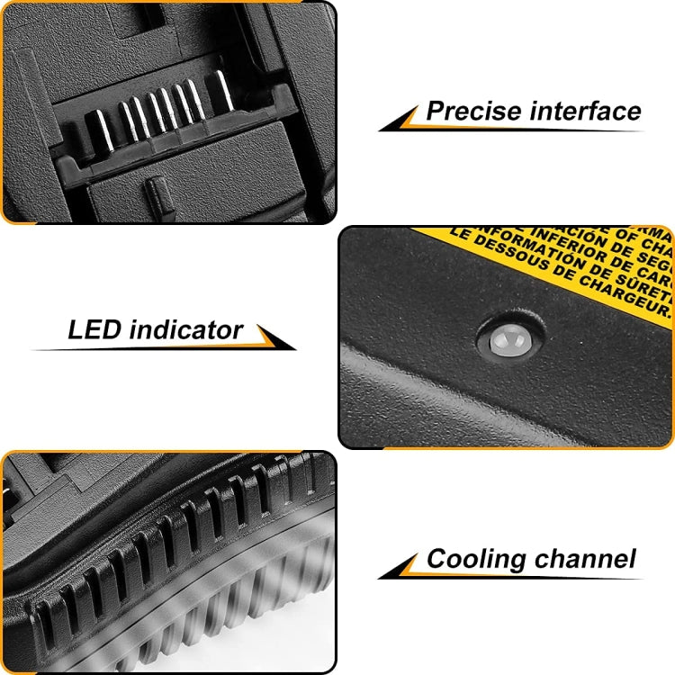 DCB118 For Dewalt 12V-20V Electric Tool Battery Charger, Plug: UK (Yellow) - Electric Saws & Accessories by PMC TechLife | Online Shopping South Africa | PMC TechLife