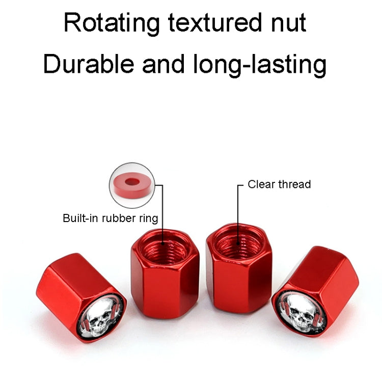 4pcs /Set Headset Skeleton Metal Tire Valve Caps Automobile Universal Modified Valve Covers(Red) - Tire Valve Caps by PMC TechLife | Online Shopping South Africa | PMC TechLife | Buy Now Pay Later Mobicred