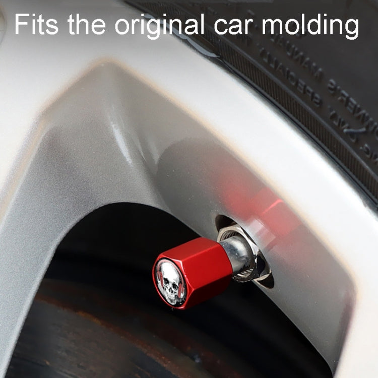 4pcs /Set Headset Skeleton Metal Tire Valve Caps Automobile Universal Modified Valve Covers(Red) - Tire Valve Caps by PMC TechLife | Online Shopping South Africa | PMC TechLife | Buy Now Pay Later Mobicred