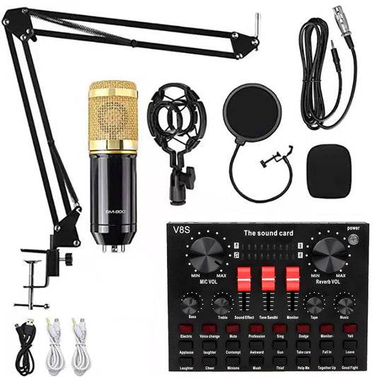 BM800+V8S Sound Card Set  Audio Condenser Mic Studio Singing Microphone - Microphone Audio Cable & Connector by PMC Jewellery | Online Shopping South Africa | PMC Jewellery | Buy Now Pay Later Mobicred