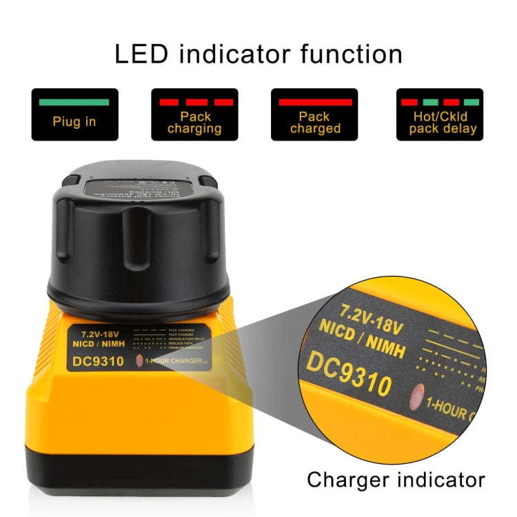 DCB9310 Fast Battery Charger for Dewalt 7.2V-18V XRP NI-CD NI-MH Battery, Plug: UK - Electric Saws & Accessories by PMC Jewellery | Online Shopping South Africa | PMC Jewellery