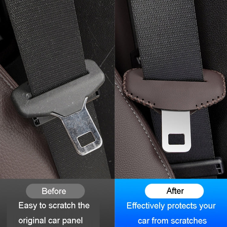 For BMW 1pair Seatbelt Insert Protector Bumper Belt Chuck Decoration(Brown) - Seat Belts & Padding by PMC TechLife | Online Shopping South Africa | PMC TechLife | Buy Now Pay Later Mobicred