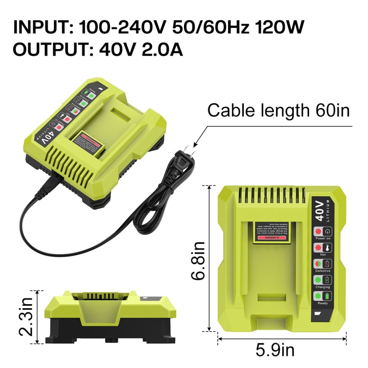 36-40V Tool Cutting Machine Battery Charger, For RYOBI PO401 / PO403 / PO400, Plug: UK - Lawn Mower, Saws & Accessories by PMc TechLife | Online Shopping South Africa | PMc TechLife | Buy Now Pay Later Mobicred
