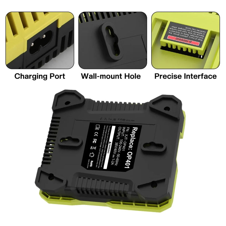 36-40V Tool Cutting Machine Battery Charger, For RYOBI PO401 / PO403 / PO400, Plug: AU - Lawn Mower, Saws & Accessories by PMc TechLife | Online Shopping South Africa | PMc TechLife | Buy Now Pay Later Mobicred
