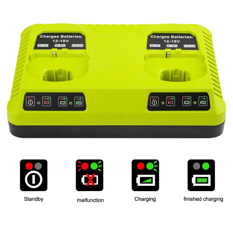 For RYOBI P108 / P117 12-18V Lithium Nickel Battery Dual Port Charger, Plug: US - Electric Saws & Accessories by PMc TechLife | Online Shopping South Africa | PMc TechLife | Buy Now Pay Later Mobicred