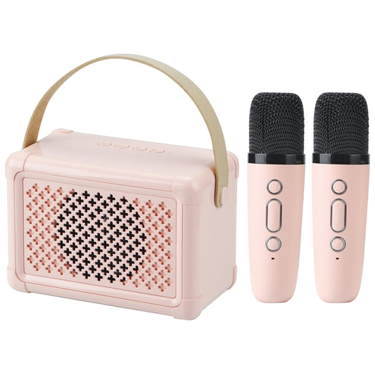 Portable Bluetooth Speaker Home Mini Karaoke Audio, Style: Dual-Microphone+Speaker(Pink) - Mini Speaker by PMC Jewellery | Online Shopping South Africa | PMC Jewellery