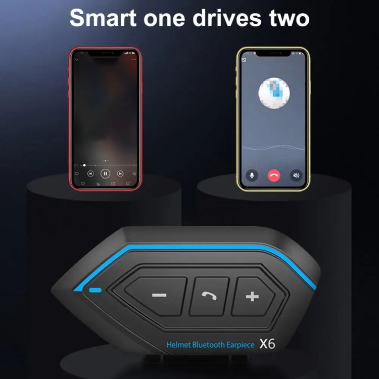 X6 Helmet Bluetooth Headset Wireless Waterproof Moto Handsfree Stereo Headphone(Hard Pipe Wheat) - Motorcycle Walkie Talkie by PMC TechLife | Online Shopping South Africa | PMC TechLife | Buy Now Pay Later Mobicred