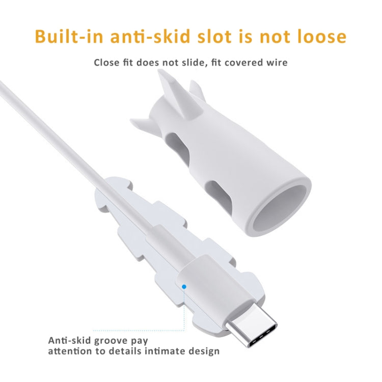 Data Line Protector For IPhone USB Type-C Charger Wire Winder Protection, Spec: Small Head Band +USB Head White - Cable Organizer by PMC Jewellery | Online Shopping South Africa | PMC Jewellery | Buy Now Pay Later Mobicred