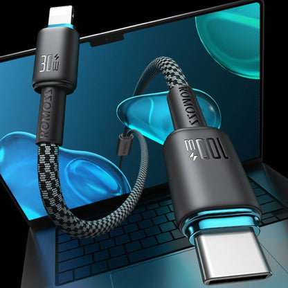 ROMOSS PD100W USB-C / Type-C To 8 Pin & Type-C Fast Charging Cable Transmission Line 1.5m - 2 in 1 Cable by ROMOSS | Online Shopping South Africa | PMC Jewellery | Buy Now Pay Later Mobicred