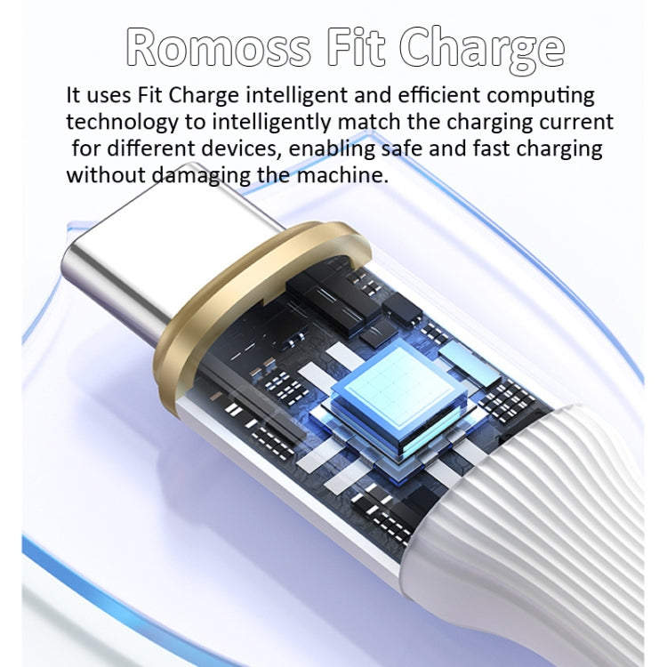 ROMOSS PD100W 3-In-1 Retractable Data Cable Type-C/USB-C To 8 Pin & Type-C & Micro Line 1.1m (White) - Multifunction Cable by ROMOSS | Online Shopping South Africa | PMC Jewellery | Buy Now Pay Later Mobicred