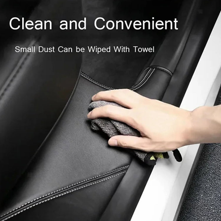 For Tesla Model Y Rear Door Built-In Sill Strip Rear Seats Anti-Kick Leather Protective Pad(Black) - Seat Accessories by PMC TechLife | Online Shopping South Africa | PMC TechLife | Buy Now Pay Later Mobicred