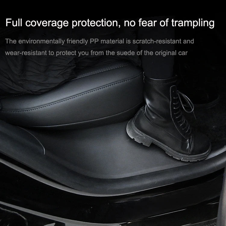 For Tesla Model Y Rear Door Built-In Sill Strip Rear Seats Anti-Kick Leather Protective Pad(Black) - Seat Accessories by PMC TechLife | Online Shopping South Africa | PMC TechLife | Buy Now Pay Later Mobicred