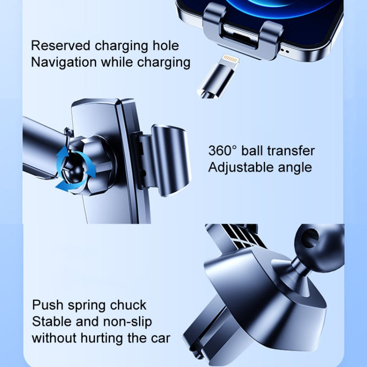 SHUNWEI SD-1132B Car Phone Suction Cup + Air Vent Holder Gravity Sensing Support Bracket(Gray) - Car Holders by SHUNWEI | Online Shopping South Africa | PMC TechLife | Buy Now Pay Later Mobicred