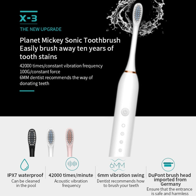 Rechargeable Ultrasonic Soft Bristle Electrical Toothbrushes Flosser 6 Gear With 4 Brushes(Pink) - Toothbrushes by PMC TechLife | Online Shopping South Africa | PMC TechLife | Buy Now Pay Later Mobicred