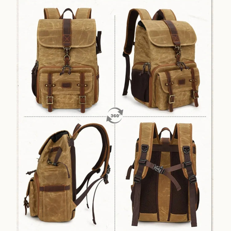 Large Capacity SLR Digital Camera Bag Laptop Backpack Canvas Storage Bag(Grey) - Backpack by PMC TechLife | Online Shopping South Africa | PMC TechLife | Buy Now Pay Later Mobicred