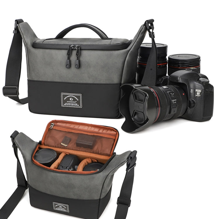 PU Leather Shoulder Crossbody Photography Bag SLR Camera Bag Lens Storage Bag(Brown) - Strap Satchel by PMC TechLife | Online Shopping South Africa | PMC TechLife | Buy Now Pay Later Mobicred