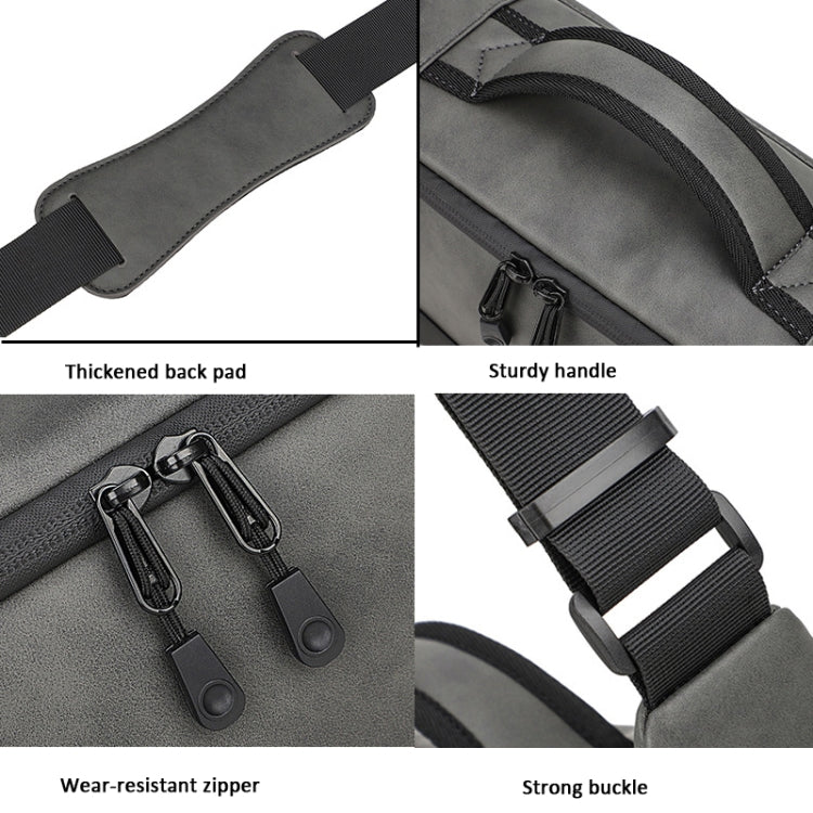 PU Leather Shoulder Crossbody Photography Bag SLR Camera Bag Lens Storage Bag(Blue) - Strap Satchel by PMC TechLife | Online Shopping South Africa | PMC TechLife | Buy Now Pay Later Mobicred