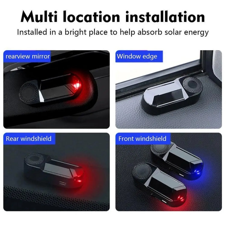 Car Solar Anti-Theft Alarm LED Warning Light With Aromatherapy(Blue Light) - Warning Lights by PMC Jewellery | Online Shopping South Africa | PMC Jewellery