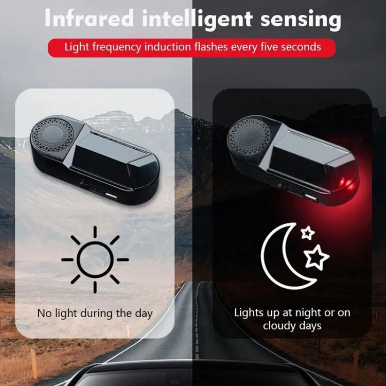 Car Solar Anti-Theft Alarm LED Warning Light With Aromatherapy(Blue Light) - Warning Lights by PMC Jewellery | Online Shopping South Africa | PMC Jewellery