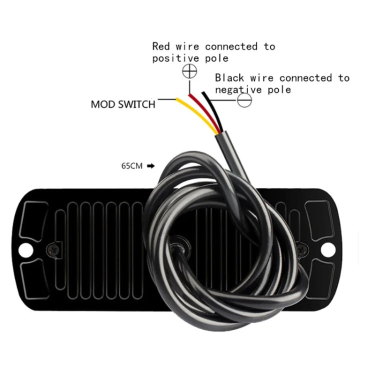 12W Car Side Signal Warning Light 24 LED Strobe Light(Yellow) - Warning Lights by PMC TechLife | Online Shopping South Africa | PMC TechLife | Buy Now Pay Later Mobicred