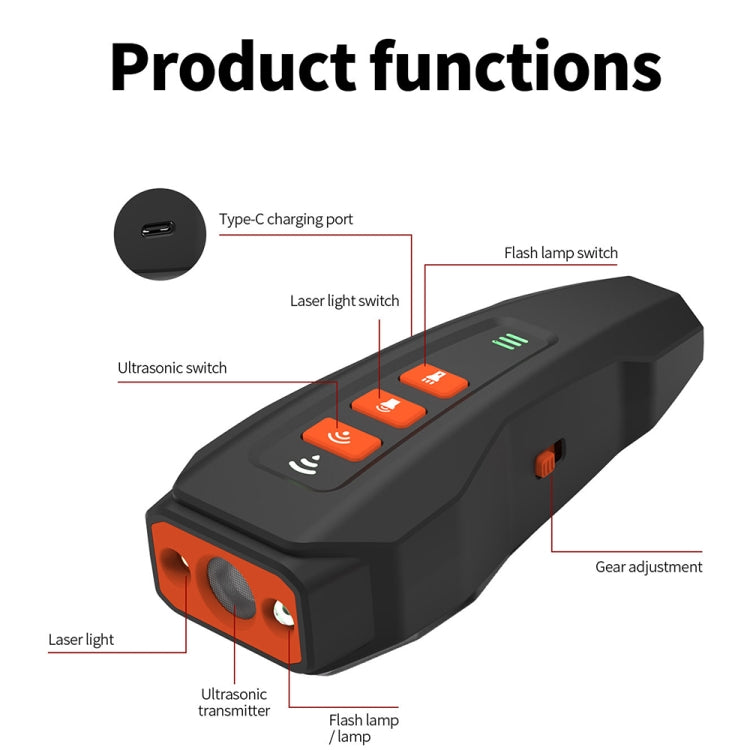 LED Flashing Light Handheld Ultrasonic Bark Arrester Frequency Conversion Dog Training Device(Dark Gray) - Training Aids by PMC TechLife | Online Shopping South Africa | PMC TechLife | Buy Now Pay Later Mobicred