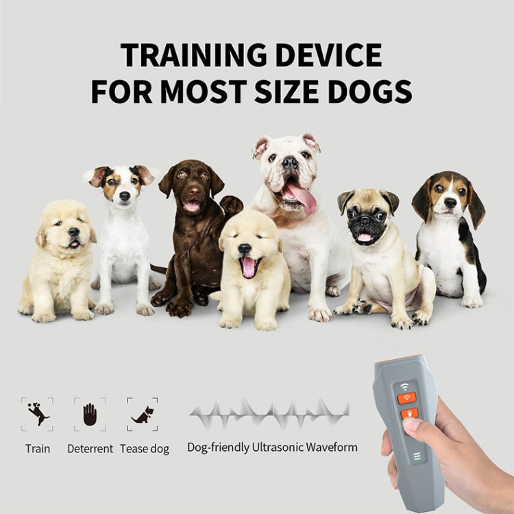 LED Flashing Light Handheld Ultrasonic Bark Arrester Frequency Conversion Dog Training Device(Black+Orange) - Training Aids by PMC Jewellery | Online Shopping South Africa | PMC Jewellery | Buy Now Pay Later Mobicred