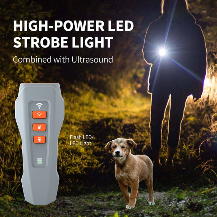 LED Flashing Light Handheld Ultrasonic Bark Arrester Frequency Conversion Dog Training Device(Dark Gray) - Training Aids by PMC Jewellery | Online Shopping South Africa | PMC Jewellery | Buy Now Pay Later Mobicred