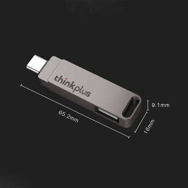 Lenovo Thinkplus MU110 USB3.2+Type-C Dual Interface Rotation Flash Drive, Size: 64GB(Grey) - USB Flash Drives by Lenovo | Online Shopping South Africa | PMC Jewellery