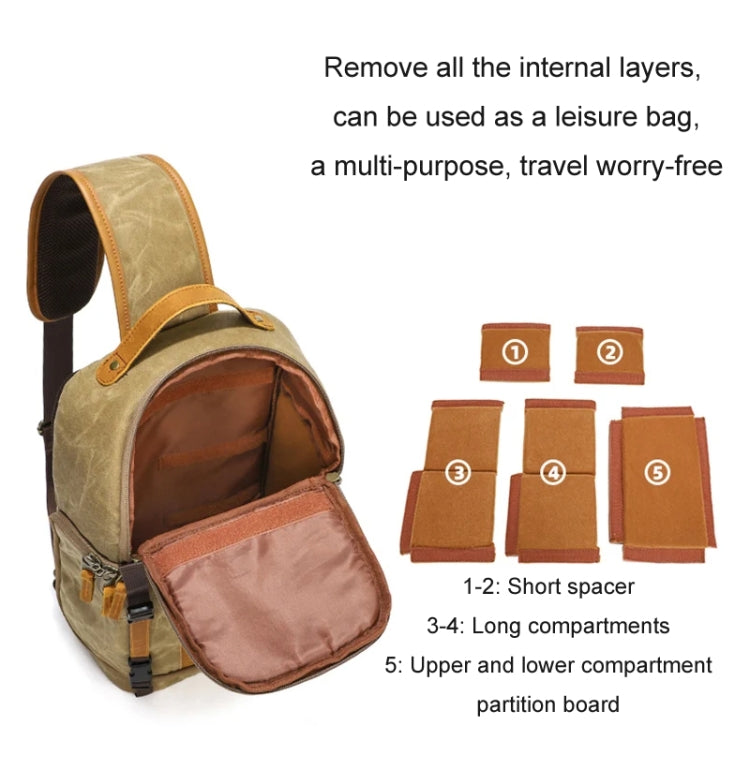 Outdoor Canvas Wear-resistant Waterproof Photography Shoulder Bag(Army Green) - Strap Satchel by PMC TechLife | Online Shopping South Africa | PMC TechLife | Buy Now Pay Later Mobicred