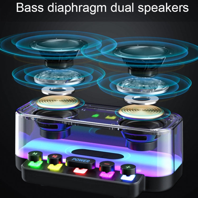 Wireless Bluetooth Speaker Subwoofer with Colorful Lights Supports U Disk(Black) - Desktop Speaker by PMC Jewellery | Online Shopping South Africa | PMC Jewellery | Buy Now Pay Later Mobicred