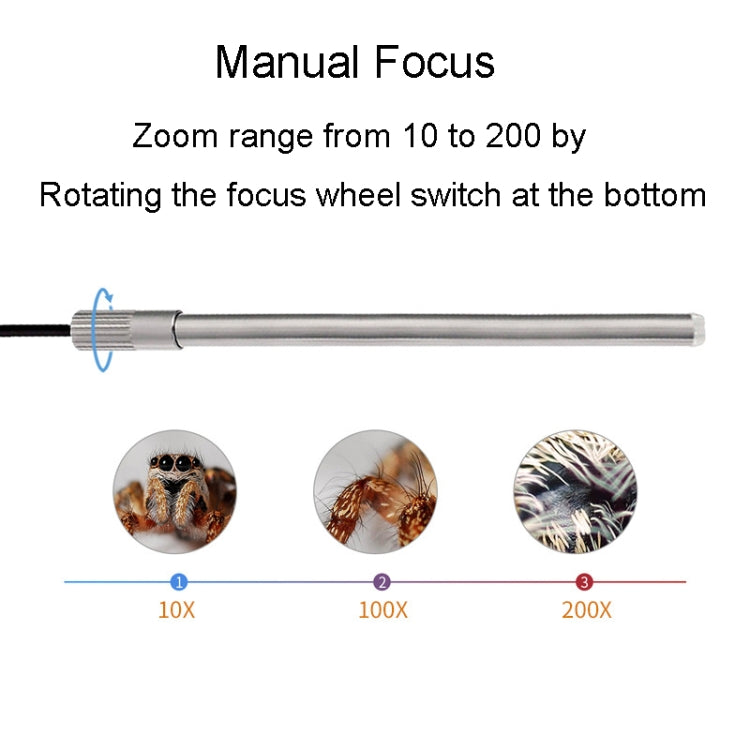 Teslong MS100 200X Magnification Adjustable Focus USB Microscope Phone And Computer HD Electronic Microscope - Digital Microscope by Teslong | Online Shopping South Africa | PMC Jewellery | Buy Now Pay Later Mobicred