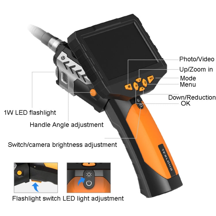 Teslong NTS300 5.5mm-1M Dual Lens Waterproof 5 Inch HD Industrial Borescope Auto Repair Tools -  by Teslong | Online Shopping South Africa | PMC Jewellery