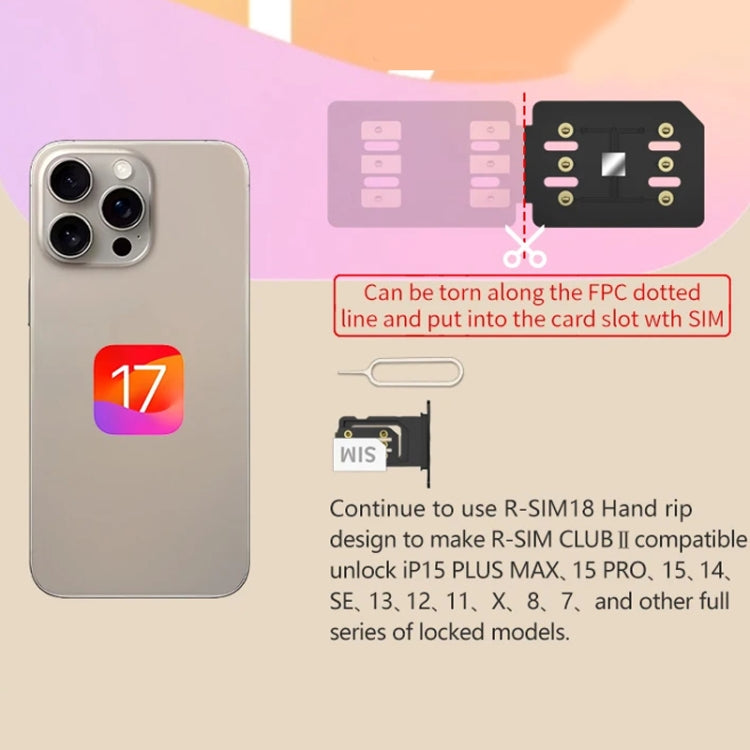 R-SIM CLUB 2 Unlock Card For IOS17 System iPhone 15 12 13 14 - Unlock SIM Card by PMC Jewellery | Online Shopping South Africa | PMC Jewellery