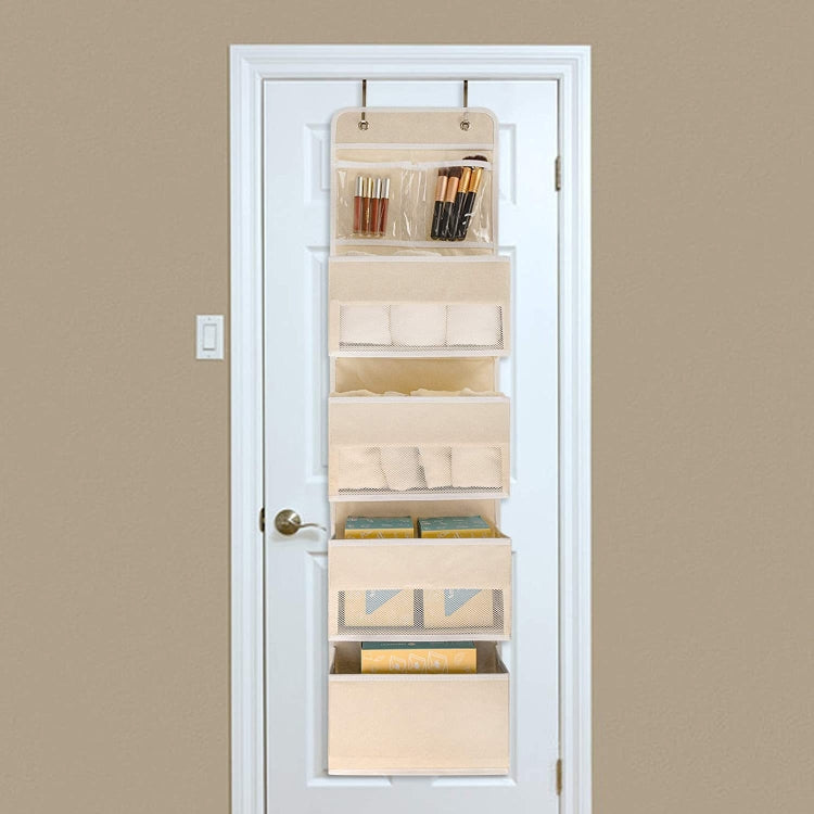 GD03 Wall-Mounted Fabric Storage Bag Wardrobe Room Door Behind Hanging Bag, Color: 4+1 Beige - free shipping - PMc TechLife - Order now!