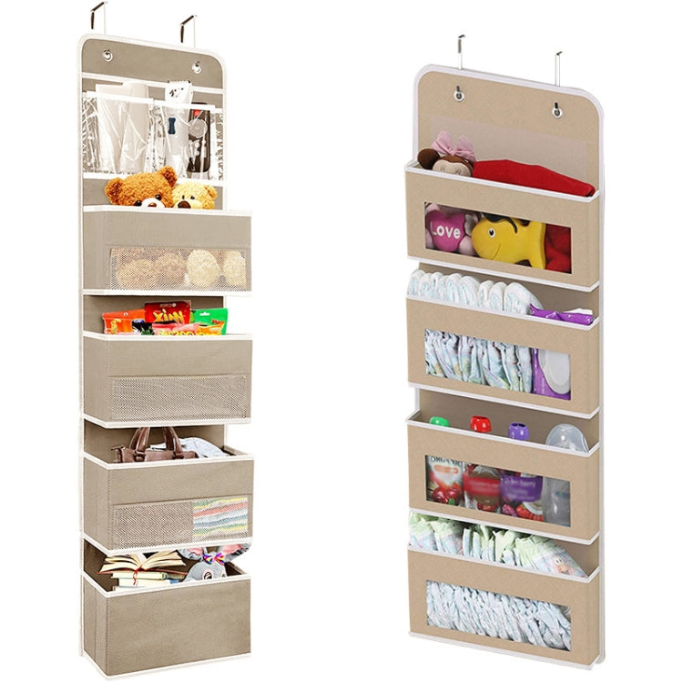 GD03 Wall-Mounted Fabric Storage Bag Wardrobe Room Door Behind Hanging Bag, Color: 4+1 Beige - free shipping - PMc TechLife - Order now!