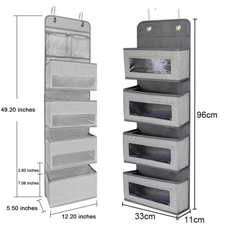 GD03 Wall-Mounted Fabric Storage Bag Wardrobe Room Door Behind Hanging Bag, Color: 4+1 Beige - free shipping - PMc TechLife - Order now!