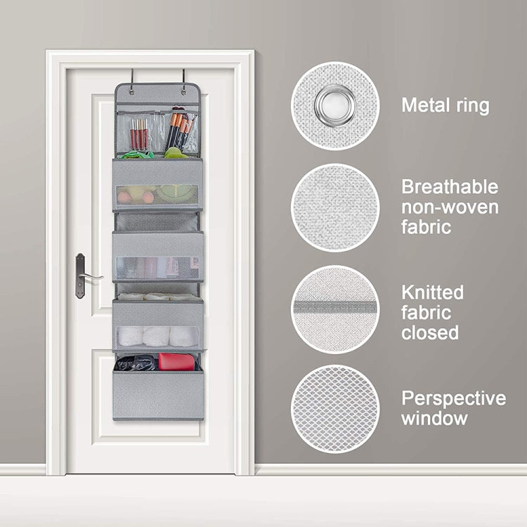 GD03 Wall-Mounted Fabric Storage Bag Wardrobe Room Door Behind Hanging Bag, Color: 4+1 Gray - free shipping - PMc TechLife - Order now!